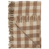 IB Laursen Pledd Rutete natur/beige/brune ruter - 130x160