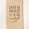 Trend Design Serviett m/tekst «livet er en fest»