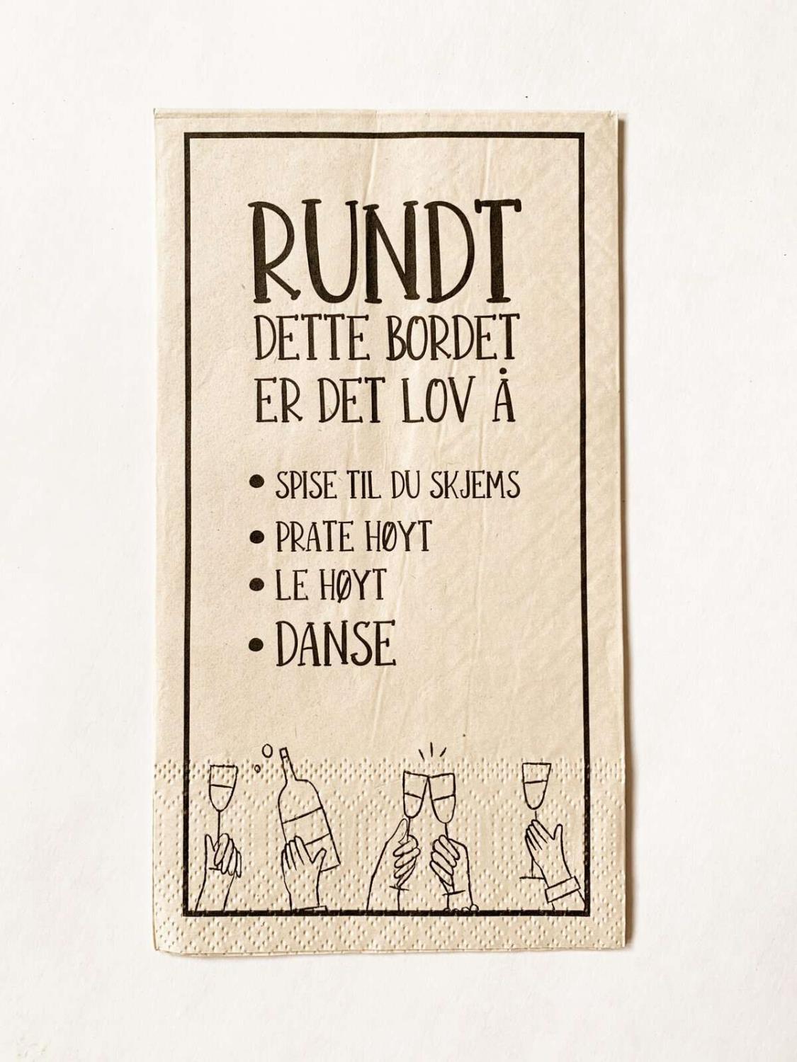 Trend Design Serviett m/tekst «rundt dette bordet»