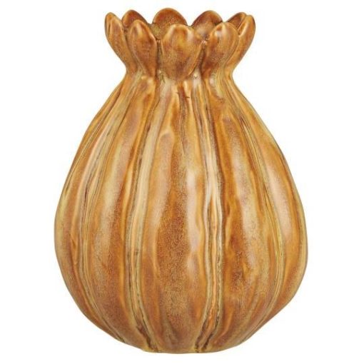 IB Laursen Vase m/ujevne riller leire