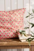 IB Laursen Putetrekk beige m/røde og rosa blomster, grønne blader