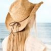 IB Laursen Håndlaget hatt Stella m/bred brem og brunt slips- One size
