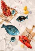 IB Laursen Skål Ocean Blå Medium fisk formet