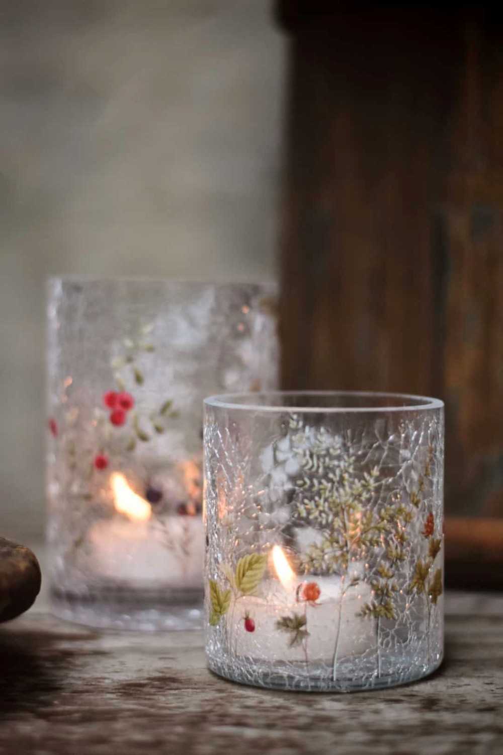 Trend Design Lysglass "Lyng" krakelert 9x10cm