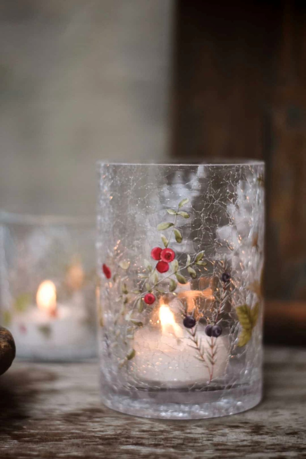 Trend Design Lysglass "Lyng" krakelert 10x14,5cm