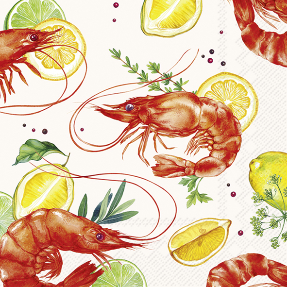 Ihr Lunsj servietter "Delicious Shrimps"