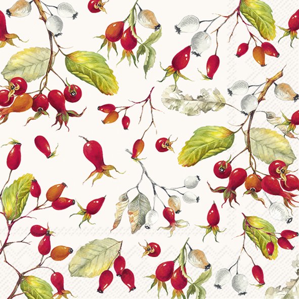 Ihr Lunsj Servietter "Rose Hips"