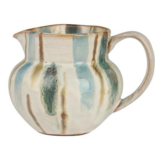 IB Laursen Kanne m/håndtak Kalmar brede støvete blå striper