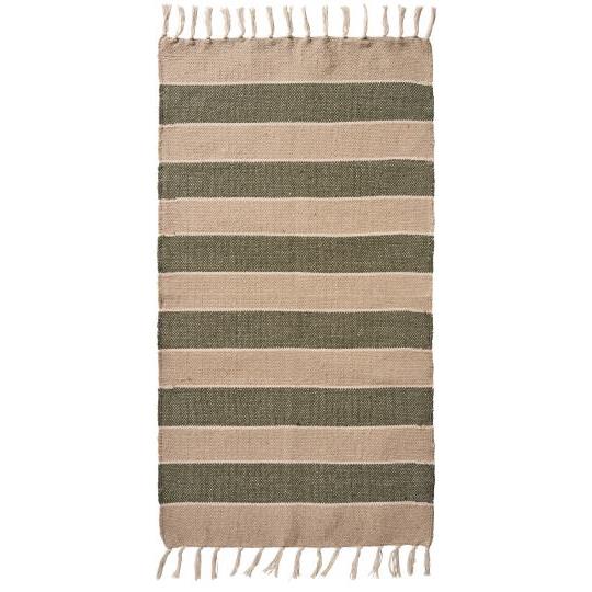 IB Laursen Rye, creme, beige og Olivengrønne striper 60x120cm
