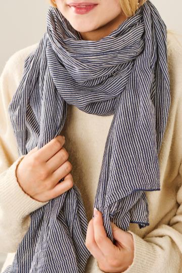 IB Laursen Skjerf i blåtoner, 4 ass mønster pr.stk