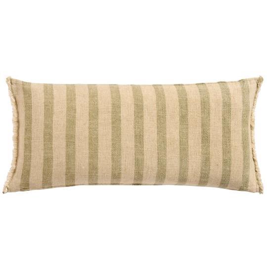 IB Laursen Putetrekk natur/støvgrønne striper 35x80cm