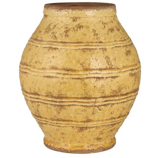 IB Laursen Krukke m/riller Gul rustik