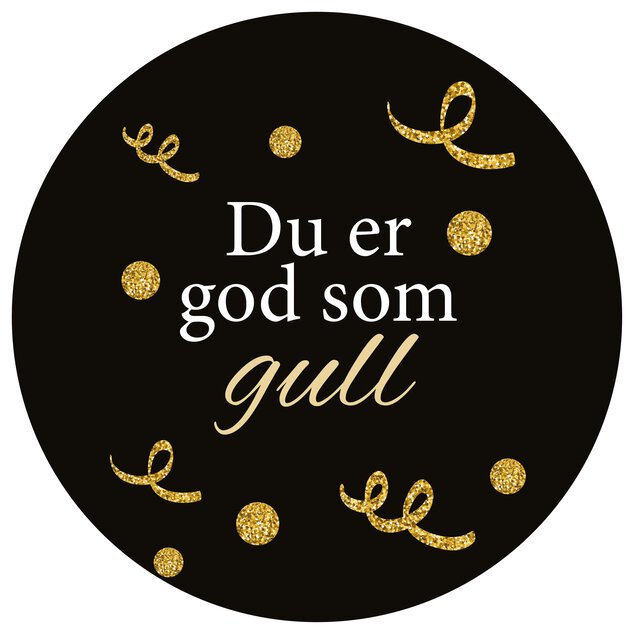 Amundsen Kort- God som gull Svart D7,5 Papp