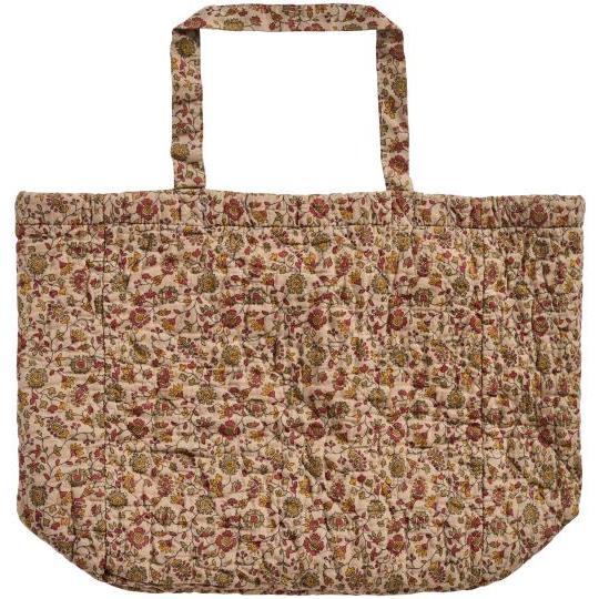 IB Laursen Veske Brun m/røde, orange og grå Blomster