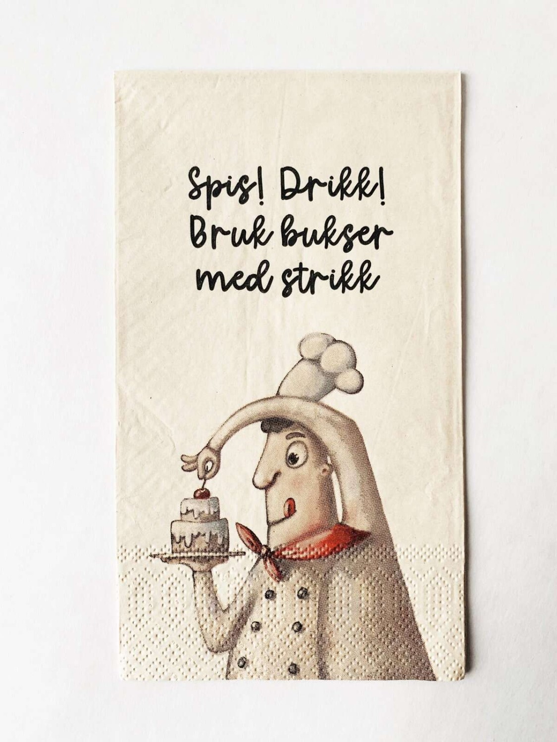 Trend Design Serviett buffet m/Tekst «bukser med strikk» 20stk pk