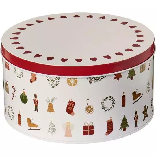 IB Laursen Kakeboks Rund med Julemotiv