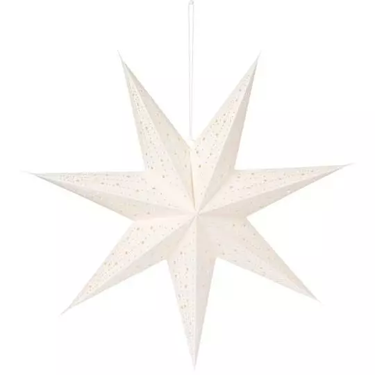 IB Laursen Stjerneanheng m/hullmønster 7-sidig hvit "Stella"