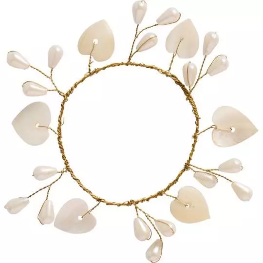IB Laursen Krans mini m/hvite hjerteperler Magic and Wishes - inside Ø:4,5 cm