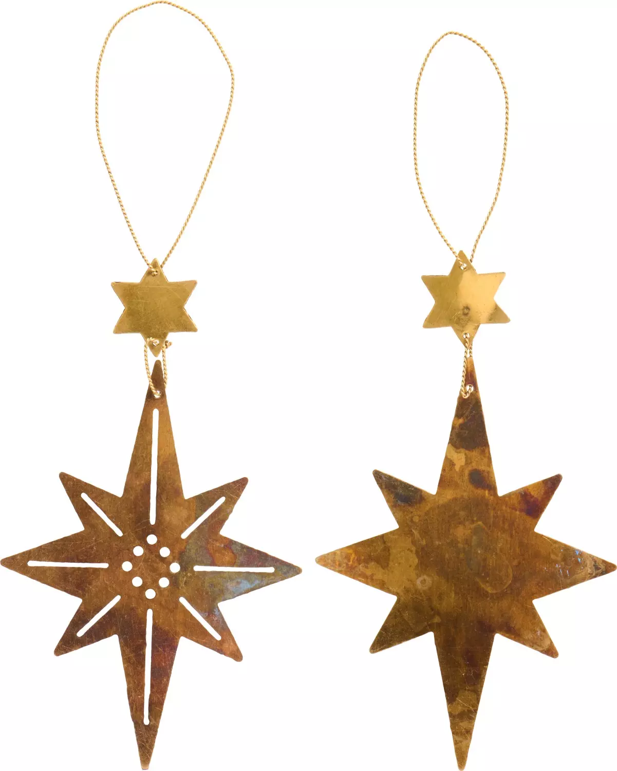 IB Laursen Messing Stjerne t/opheng avlang - 2 ass pris pr stk -Gloria