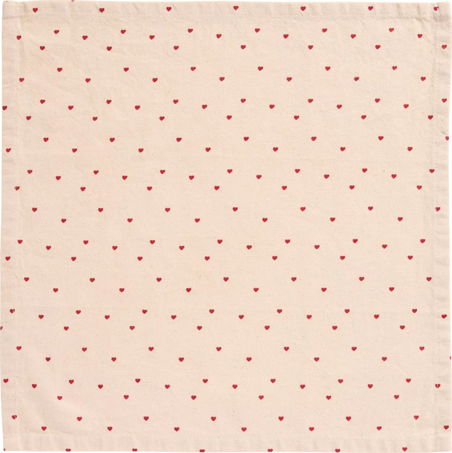 IB Laursen Stoffserviet Valentin natur m/røde hjerter - Bomull