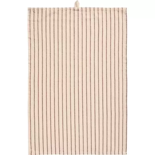 IB Laursen Oppvaskhåndkle Dixie naturlig m/brune sammenvevde striper - Bomull