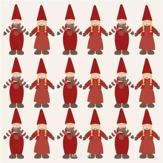 IB Laursen Serviett 16,5x16,5 cm nisser hånd i hånd Min nostalgiske jul 20 stk/pakke