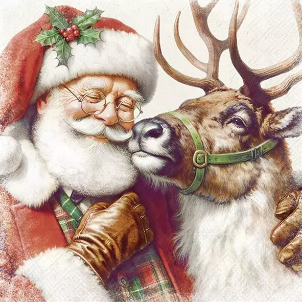 IHR Servietter Santa'S Best Friend Cream Lunch - 33x33cm - Papir