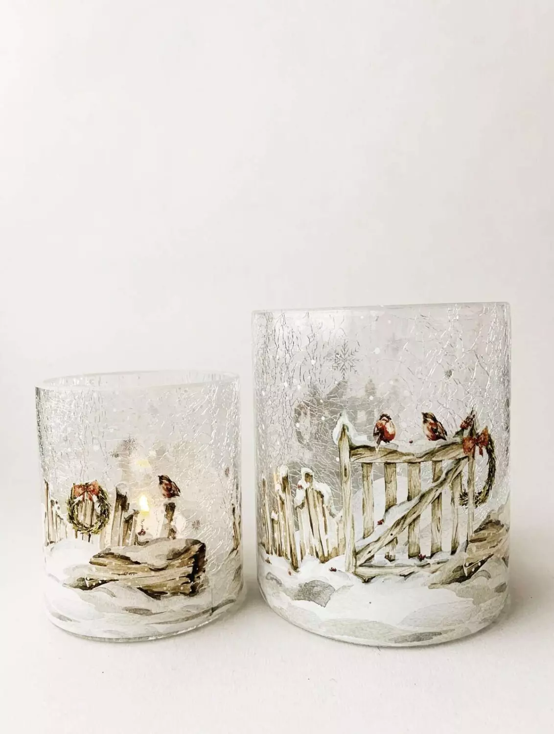 Trend Design Lysglass krakelert port m dompapp 9×10 cm