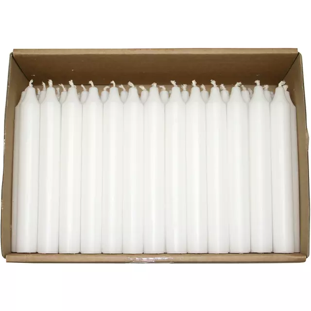 Kiri stakelys - korte - 18 cm - hvit