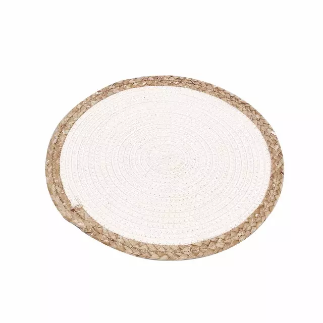 Holmen Jesper Kuv Brikke, Hvit/Jute 38cm