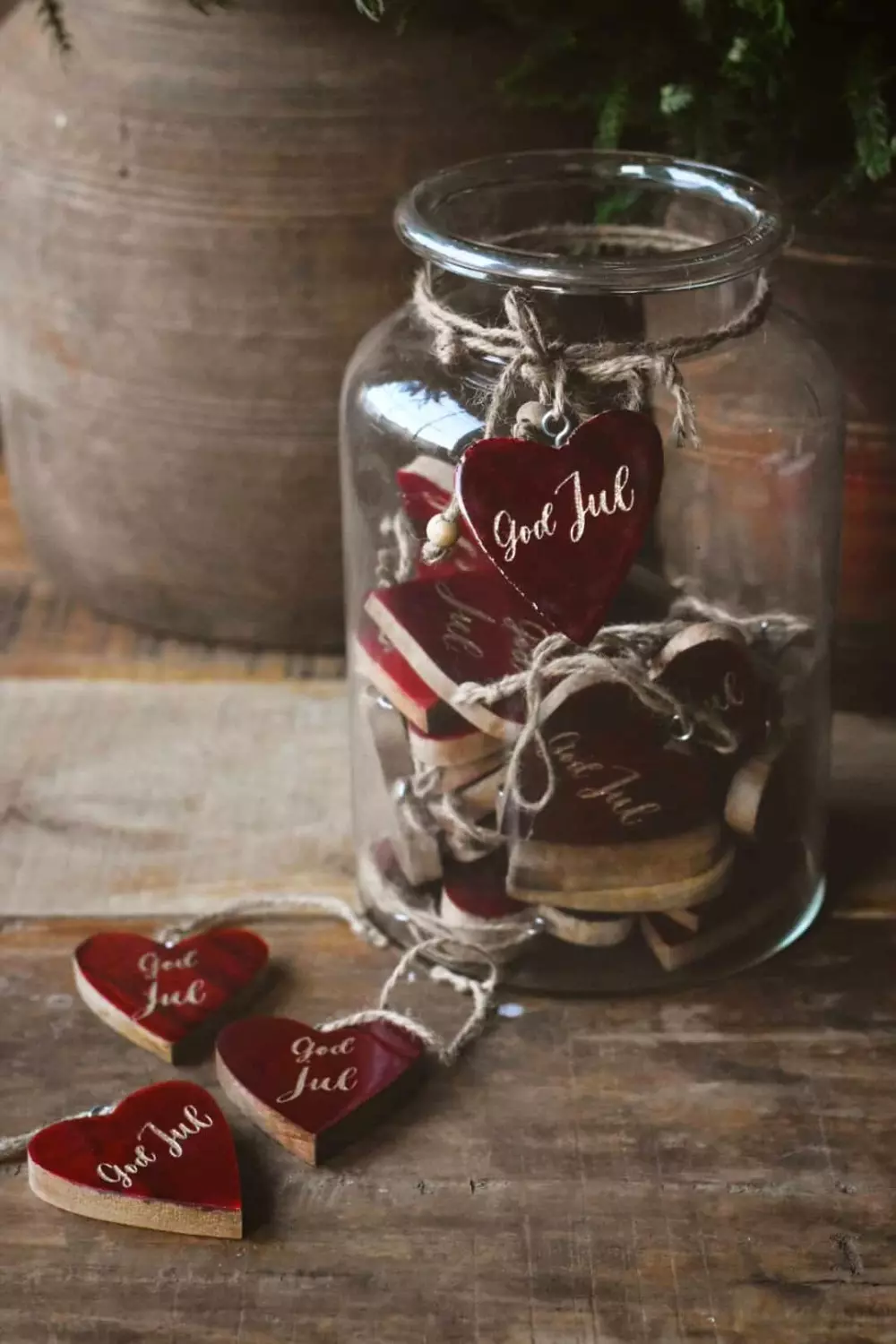 Trend Design Tre hjerte "God Jul", rødt