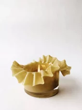 Trend Design Lysglass bølger 13×8 cm gul