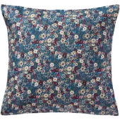 IB Laursen Putetrekk blått med off-hvite, røde, blå og rosa blomster - 60x60