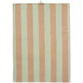 IB Laursen Linus kjøkkenhåndkle med lysegrønne og lysebrune brede striper