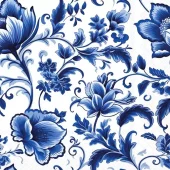Ambiente Lunsj Servietter "Delft Blue Florals"