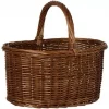 Ib Laursen Kurv oval med håndtak på tvers – håndlaget full pil (38×34×28 cm)