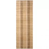 Ib Laursen Teppe – natur med svarte og hvite striper (80×250 cm)