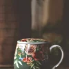 Trend Design Krus m lokk og sil – blomster grønn