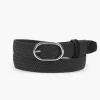 NOHR Frida Flettet Strikkbelte Oval Sort 85 cm