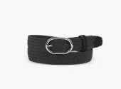 NOHR Frida Flettet Strikkbelte Oval Sort 85 cm