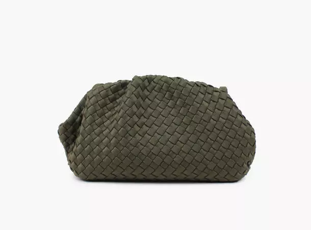 NOHR Annabel Neoprene Clutch Mørk Olivengrønn