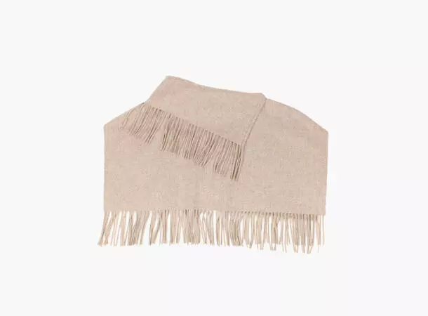 NOHR Oda Wool Fringe Poncho Beige 15