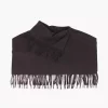 NOHR Oda Wool Fringe Poncho Mørk Brun 19