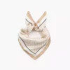 MANZINI Satengskjerf med Striper Beige 15