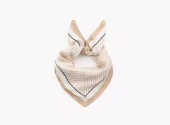 MANZINI Satengskjerf med Striper Beige 15