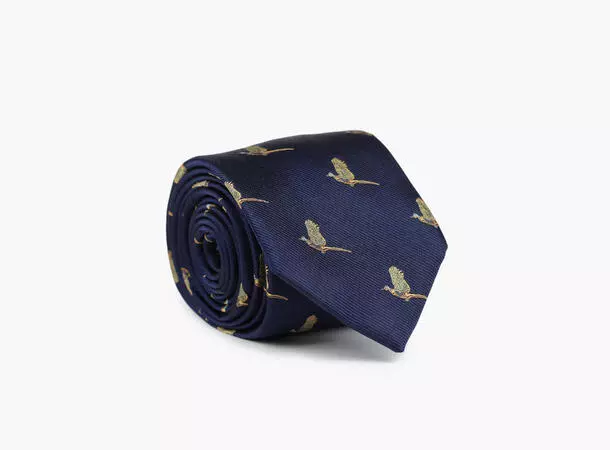 NOHR Julian Silk Tie 7,6 cm Marineblå 79