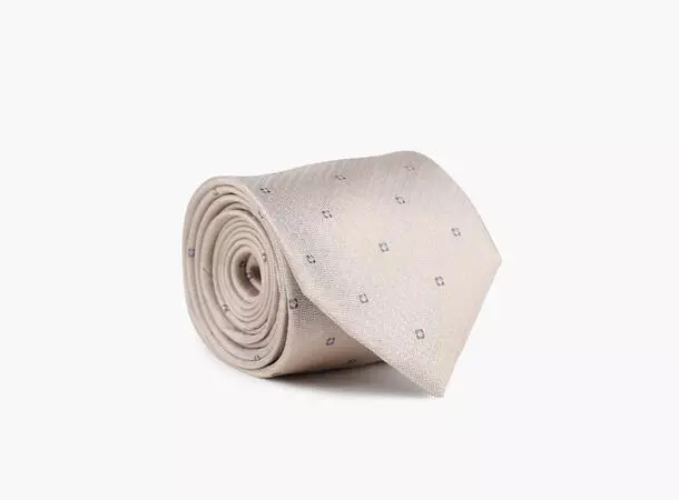 NOHR Even Silk Tie 7,6 cm Beige 15