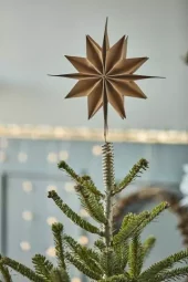 Ib Laursen Toppstjerne natur med messingfarget holder
