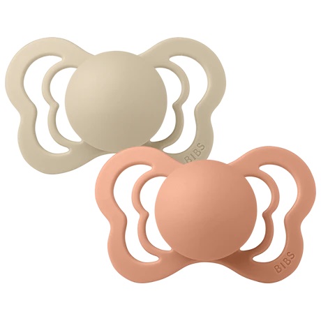 BIBS Supreme 2 PACK Silicone Size 2 Vanilla/Peach
