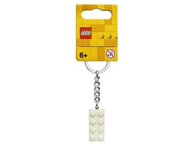 854084 - 2 x 4 Brick - White Key Chain